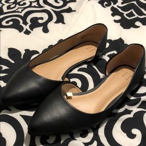 Black New pointed toe flats size 7